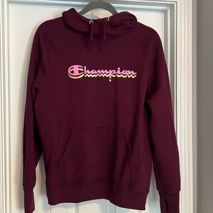 Champion burgundy/pink/gold hoodie. Excellent condition. Size M